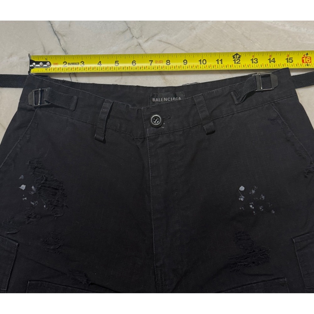 Balenciaga Unisex XS Convertible Cargo Pants Distressed Paint Splatter Utility - Picture 10 of 16